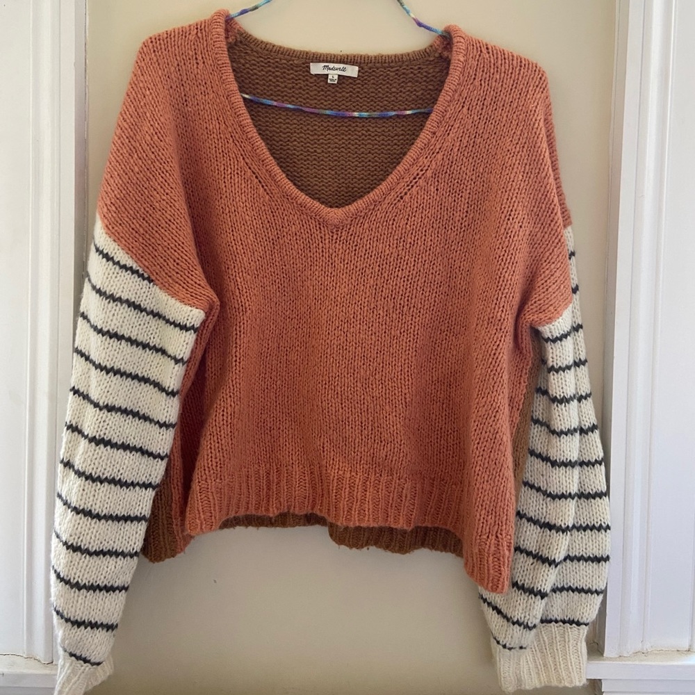 Madewell oversized color block sweater